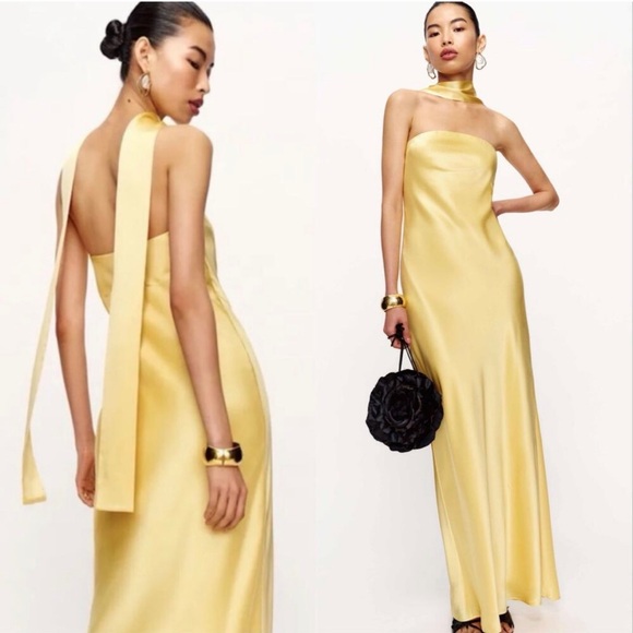 Reformation Dresses & Skirts - Reformation Oren Silk Strapless Maxi Dress Sunshine Yellow‎ NWT XL